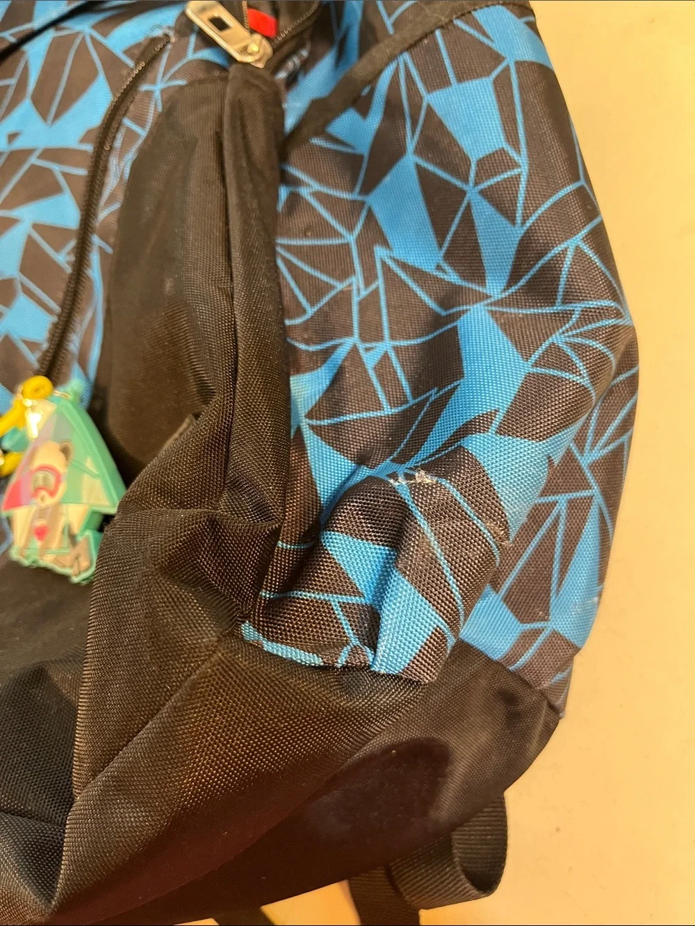 Blue & Black Geometric Backpack